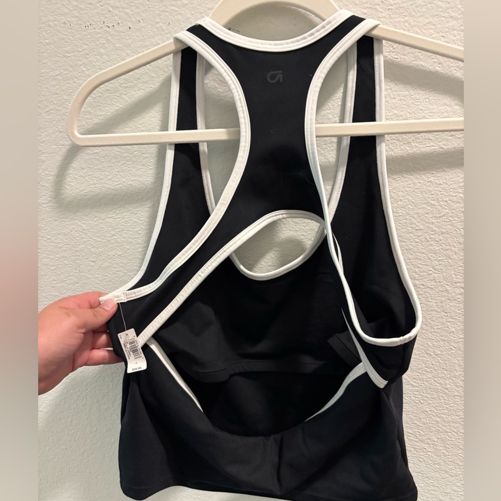 NWT GapFit Power Racerback Brami, size L, black + white - Picture 4 of 6